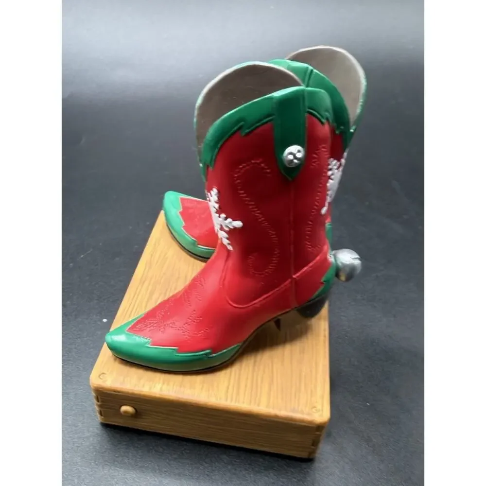 Hallmark - Kickin' It Up! Cowboy Boots Magic Sound Christmas Ornament Works LO17